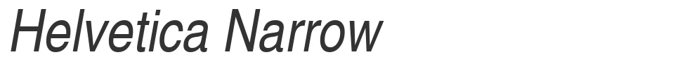 Helvetica Narrow font preview