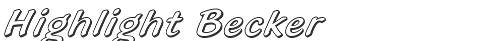Highlight Becker font preview