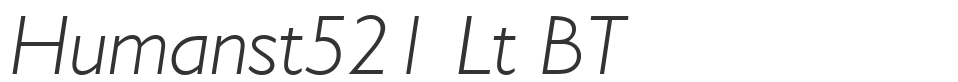 Humanst521 Lt BT font preview