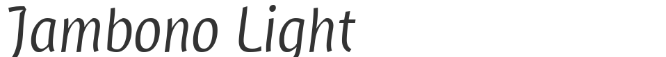Jambono Light font preview