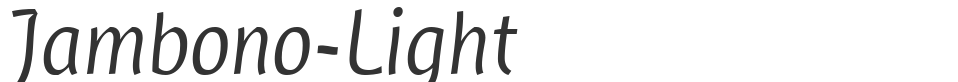 Jambono-Light font preview
