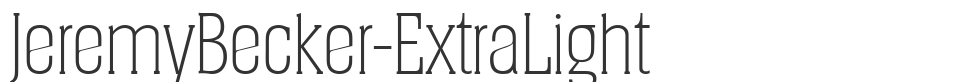 JeremyBecker-ExtraLight font preview