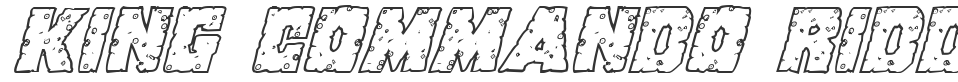 King Commando Riddled III Italic font preview
