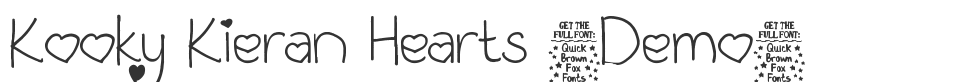 Kooky Kieran Hearts (Demo) font preview