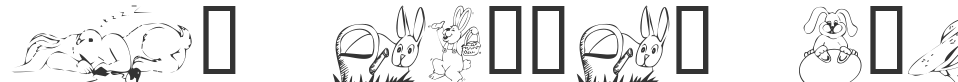 KR Easter Bunnies font preview