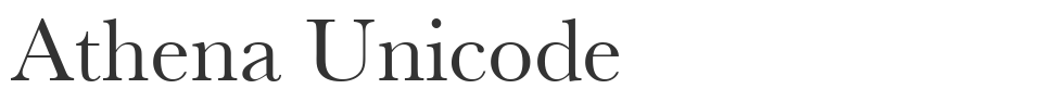 Athena Unicode font preview