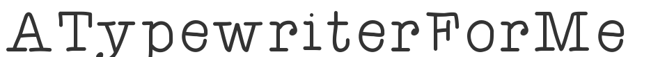 ATypewriterForMe font preview