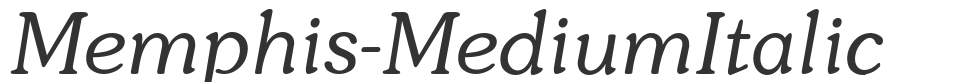 Memphis-MediumItalic font preview