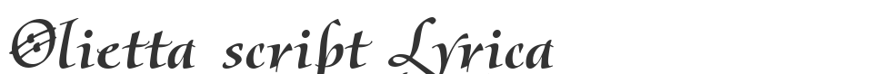 Olietta script Lyrica font preview