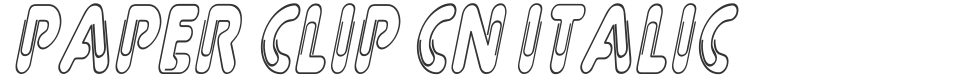 Paper Clip Cn Italic font preview