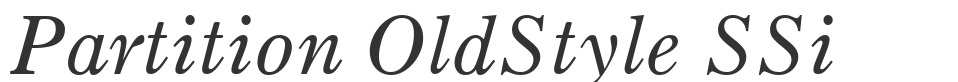 Partition OldStyle SSi font preview