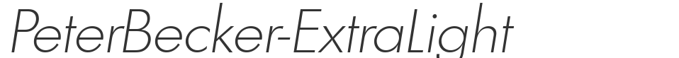 PeterBecker-ExtraLight font preview