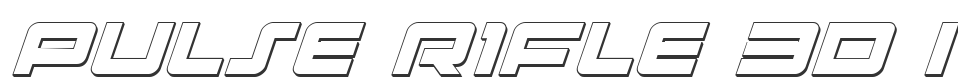 Pulse Rifle 3D Italic font preview
