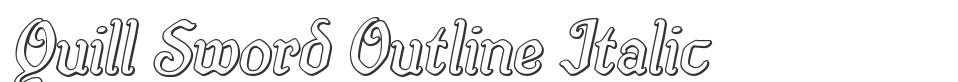 Quill Sword Outline Italic font preview