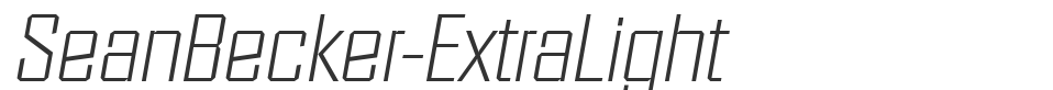 SeanBecker-ExtraLight font preview
