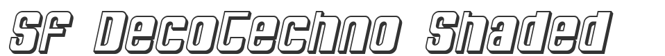 SF DecoTechno Shaded font preview