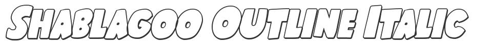 Shablagoo Outline Italic font preview