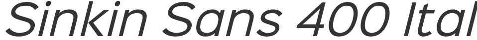 Sinkin Sans 400 Italic font preview