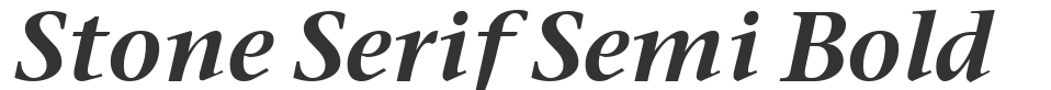 Stone Serif Semi Bold font preview