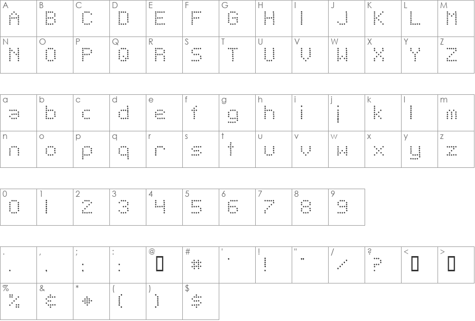 Telegraphic Light font character map preview