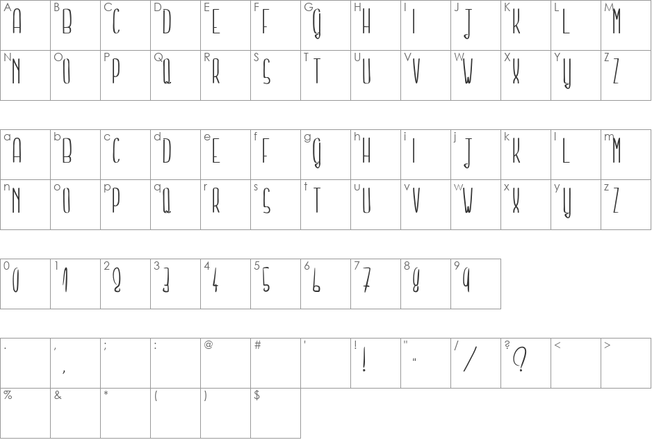 Tell me a secret font character map preview