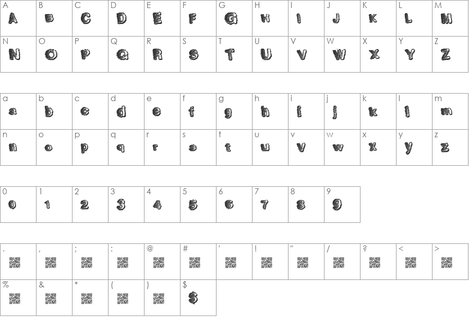 TenFresh font character map preview