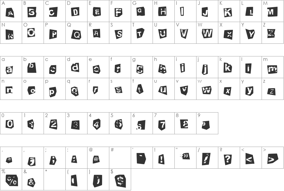 tengo a tus hijos font character map preview
