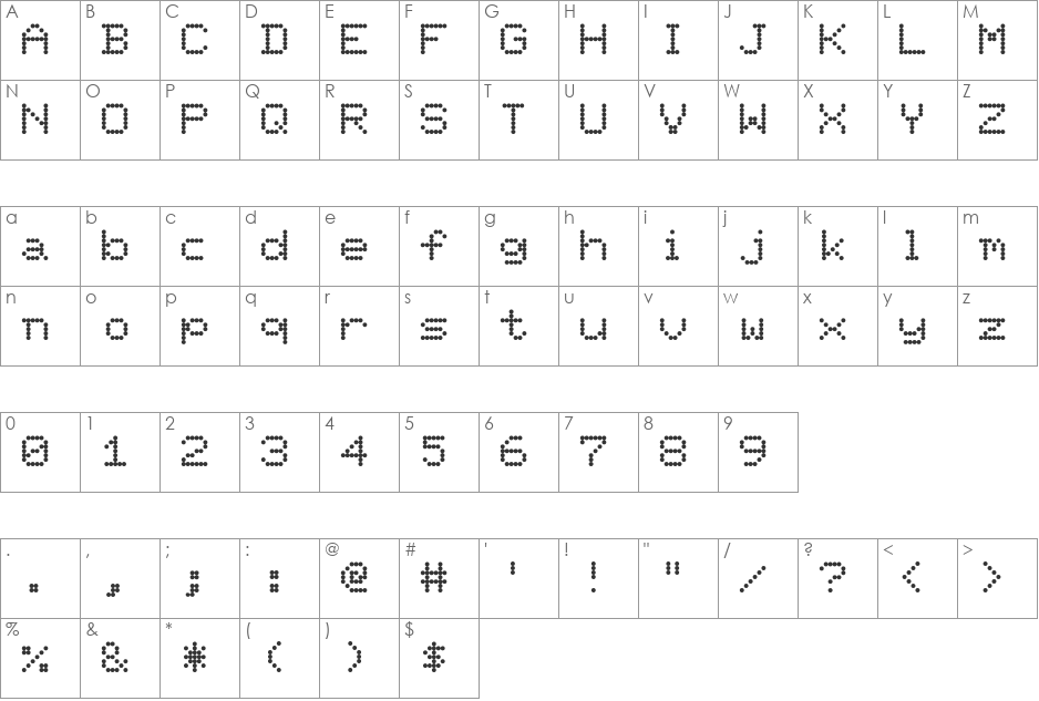 Terminal font character map preview