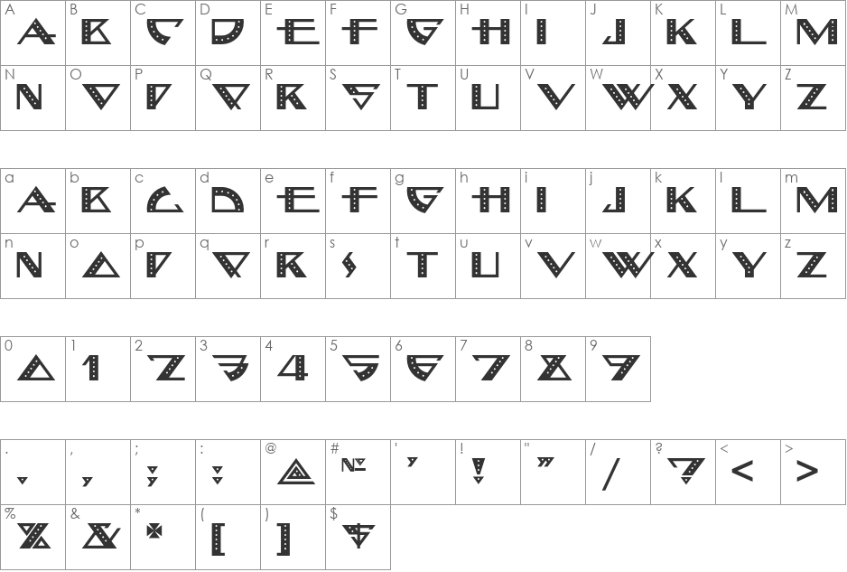 Bellhop NF font character map preview