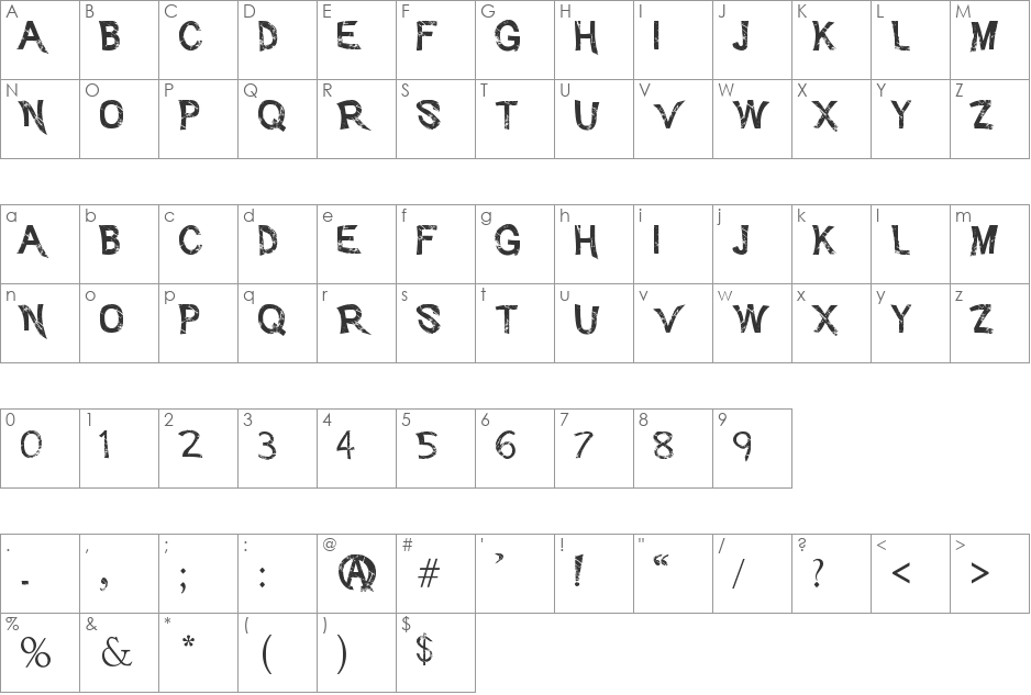 Advent_Psychosis font character map preview