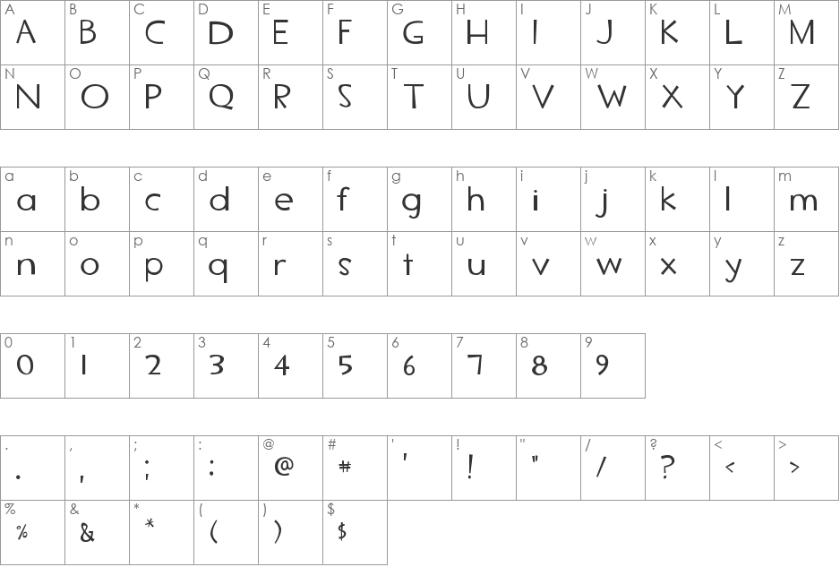 TF2 Secondary font character map preview
