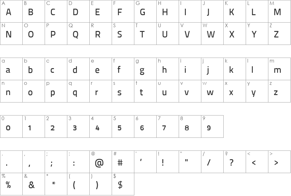 Thaitillium improved 600 2 font character map preview
