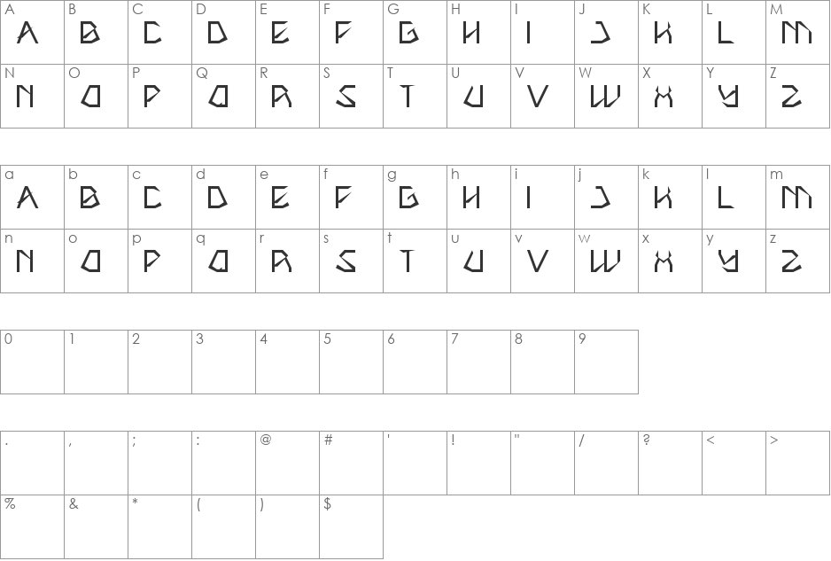 THE AMAZING ME font character map preview