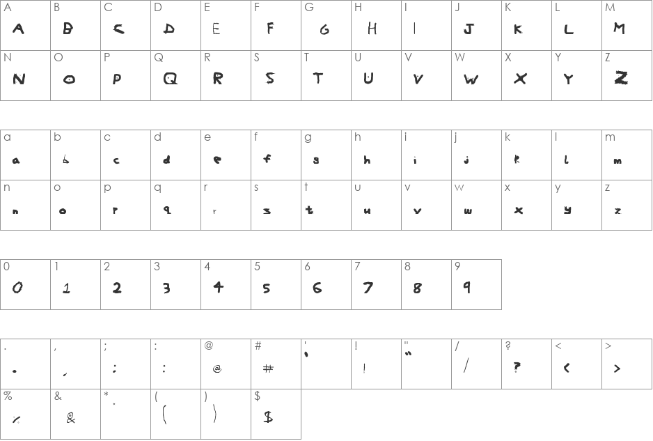The Awesome Font font character map preview