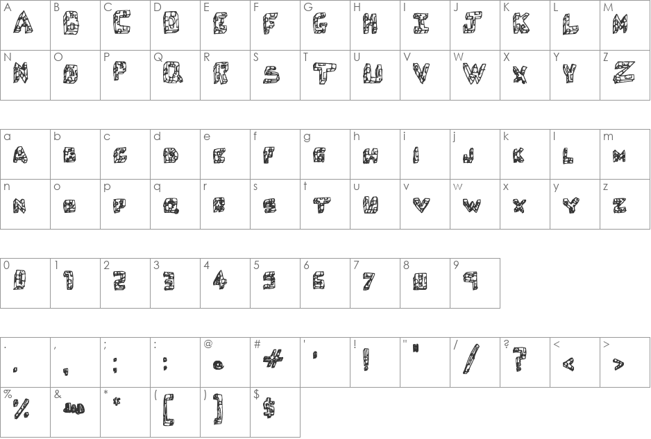 THE LABORATORY font character map preview