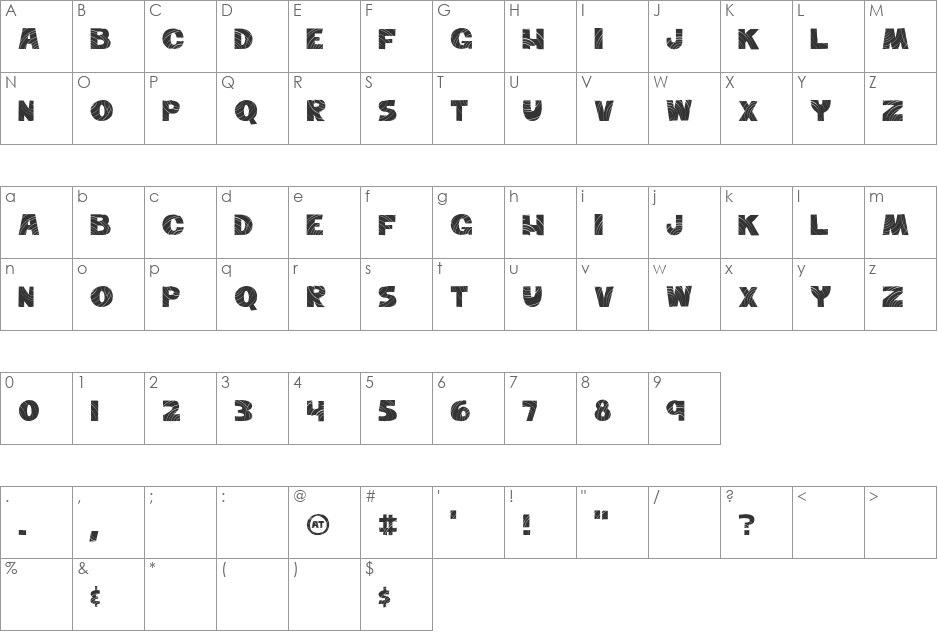 The Perfect Wave font character map preview
