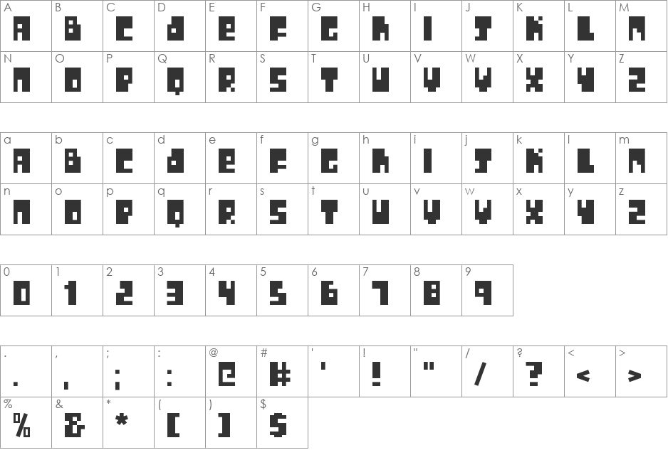The Physics Lab font character map preview