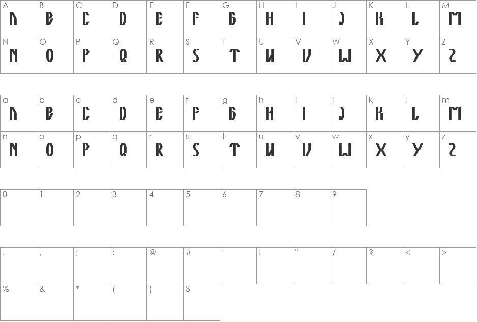 the quick font character map preview