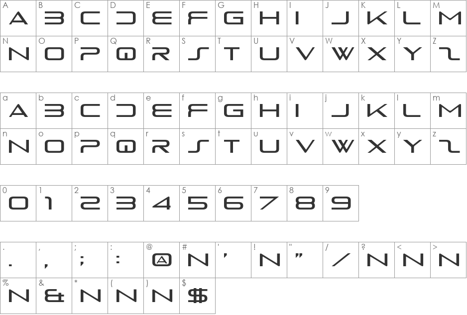 The Rave Is In Your Pants font character map preview