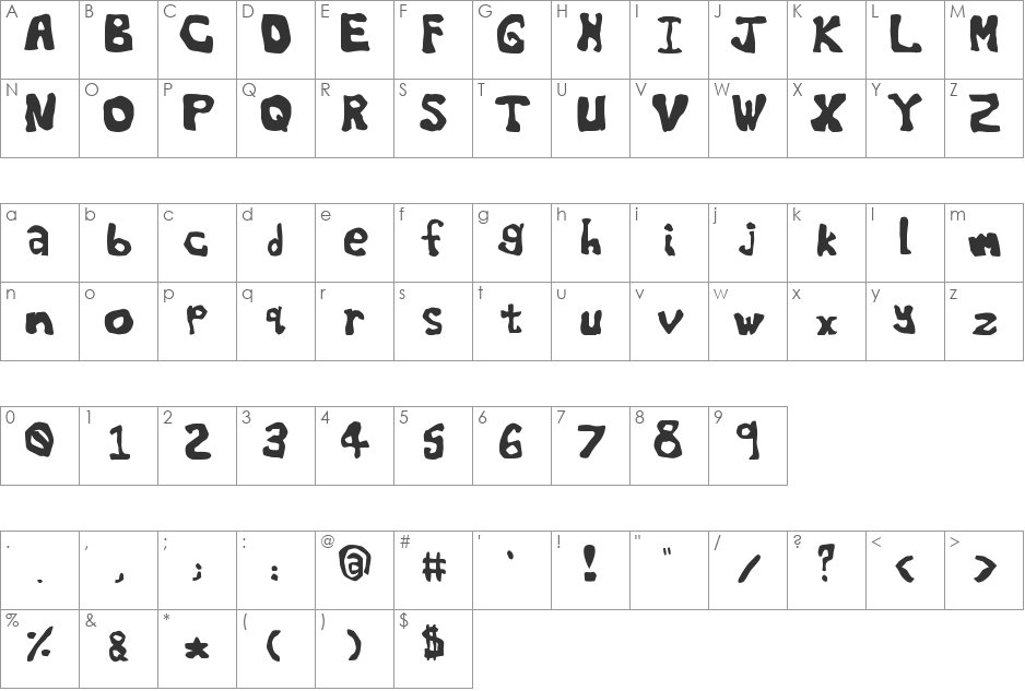 The World's Worst Font font character map preview