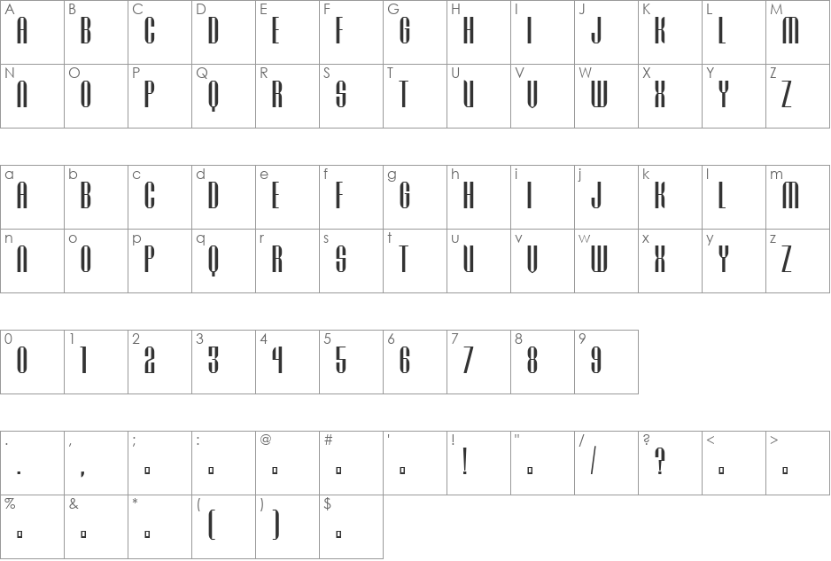 Ben Cat Normal font character map preview
