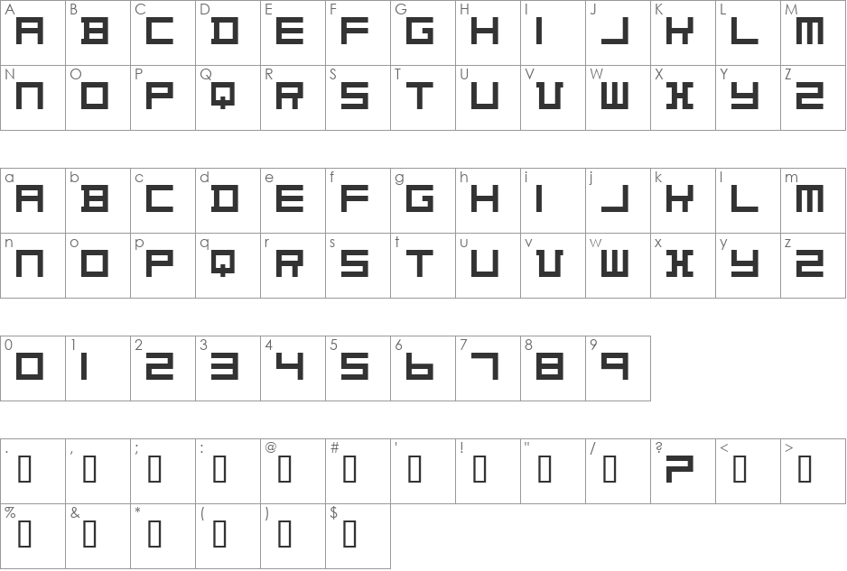 Theo Van Doesburg font character map preview