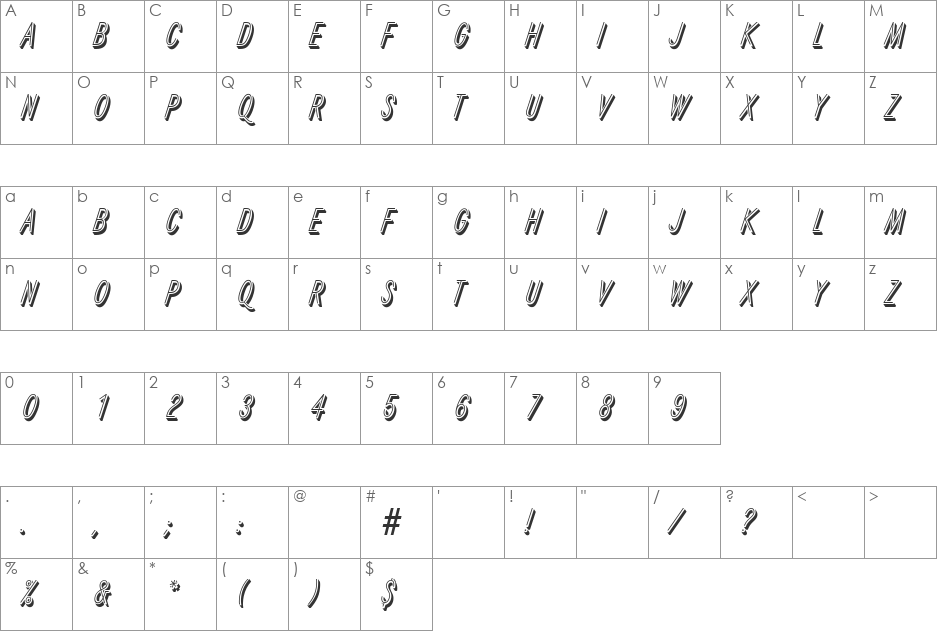 TheresaBecker font character map preview
