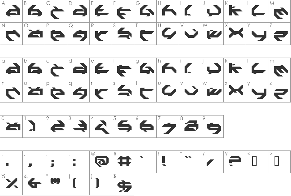 Third party font character map preview