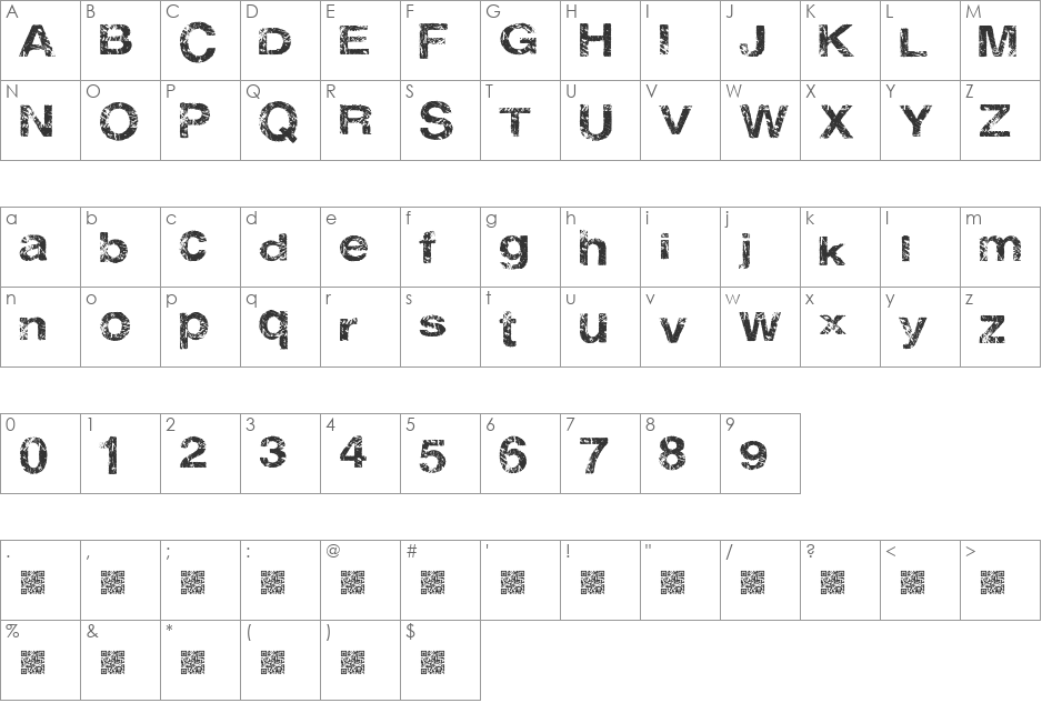 ThirdRail font character map preview