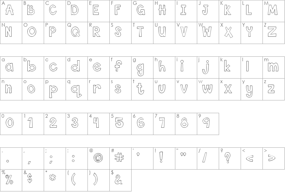 THIS FONT IS EMPTY font character map preview