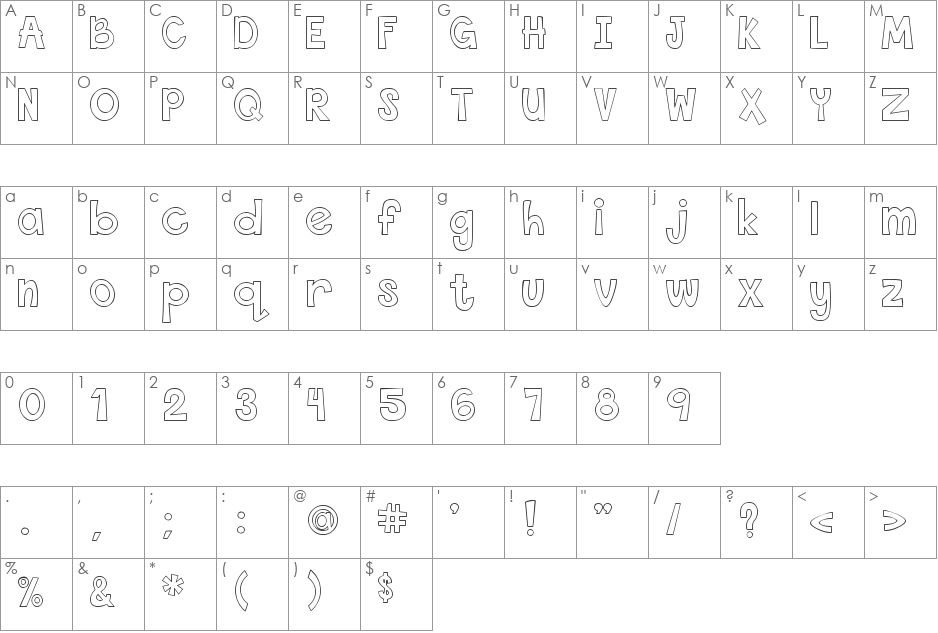 THIS FONT IS EMPTY1 font character map preview