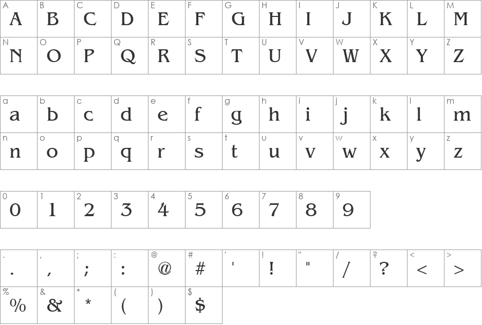 Bengaly font character map preview