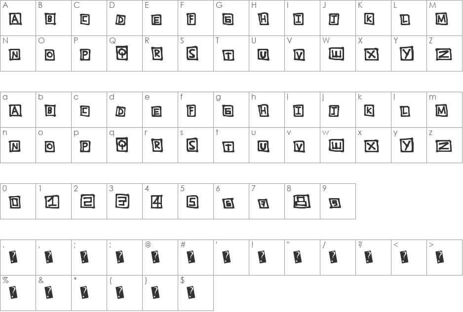 TightBox font character map preview