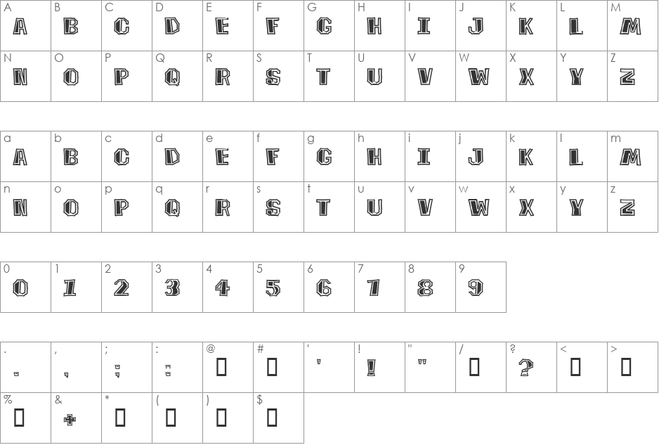 Tiki Tooka BV font character map preview
